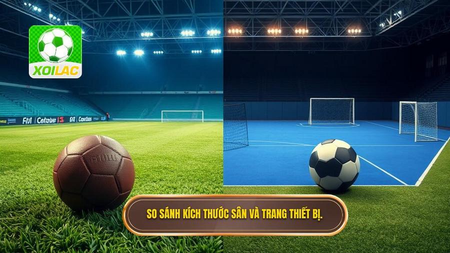 1. So sánh kích thước sân và trang thiết bị.